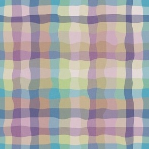 Contemporary Pastel Tartan Plaid Soft Hues Geometric Wavy Stripes Pattern  153