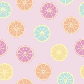 lavender, romantic, pastel, citrus, slice, lemon, lime, orange, grapefruit, spring (large size)