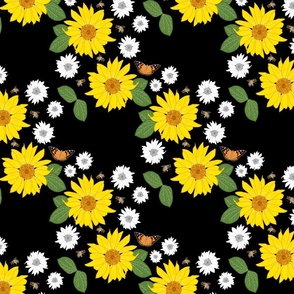 Sunflower Friendship (lattice) - black, medium