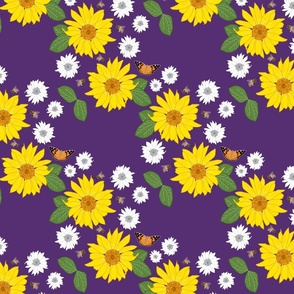 Sunflower Friendship (lattice) - deep purple, medium