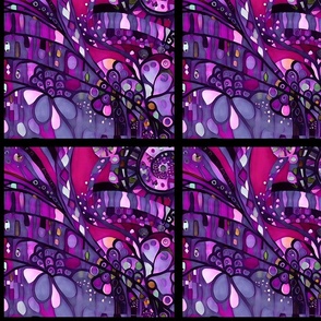 Purple Abstract Patterns on Squares