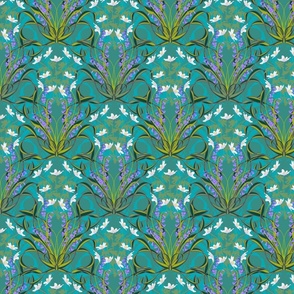 Walk with Me Turquoise and Teal Bluebells -  (Available in a Larger scale) - Bluebell Woods Collection