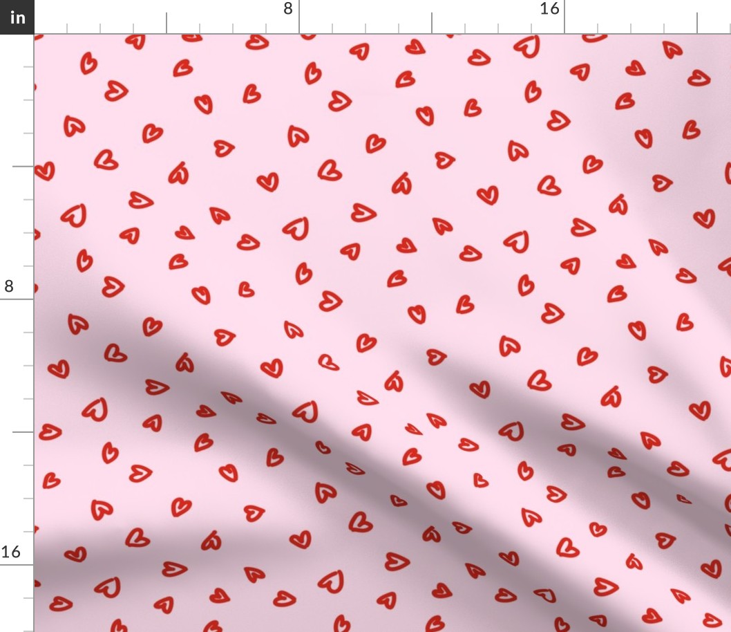Valentine simple hearts Lovecore Pink and Red Large scale