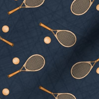 Court Sports - Tennis - Raquet and Ball - Blue