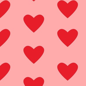 Large Hearts Pattern (red/pink)