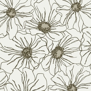 Anenome Floral line work Large Scale