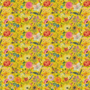 small_ranunculus buttercups maximalist floral yellow