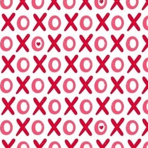 XOXO textured Red and Pink on white small scale