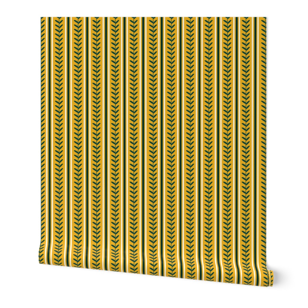 Bigger Scale Team Spirit Baseball Vertical Stitch Stripes in Oakland Athletics Green and Yellow Gold