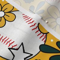 Large Scale Team Spirit Baseball Floral in Oakland Athletics Green and Yellow Gold