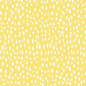 Large - Happy Skies - Raindrops from Sky - Organic Dots and Lines - Hand drawn - Neutral Nursery - Baby Girl Boy Nursery - Bright Yellow