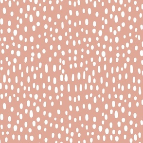 Large - Happy Skies - Raindrops from Sky - Organic Dots and Lines - Hand drawn - Neutral Nursery - Mauve - Rose Blush