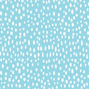 Large - Happy Skies - Raindrops from Sky - Organic Dots and Lines - Hand drawn - Neutral Nursery - Baby Boy Nursery - Sky Blue