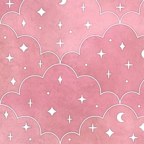 Dreaming Above the Clouds and Stars (Large Pink)