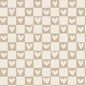 Checkerboard Hearts Tan