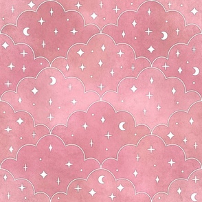 Dreaming Above the Clouds and Stars (Medium Pink)