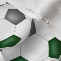 green gray school or sports club colors soccer balls pattern