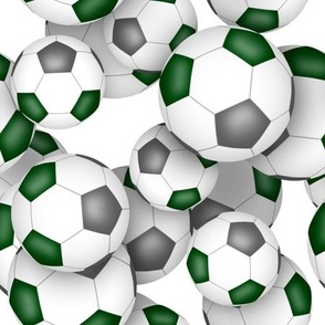 green gray school or sports club colors soccer balls pattern