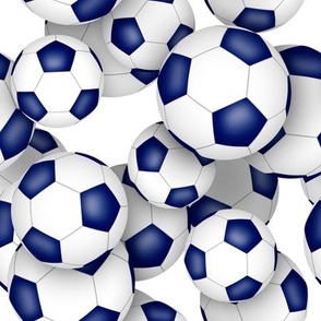 blue white soccer balls pattern - medium