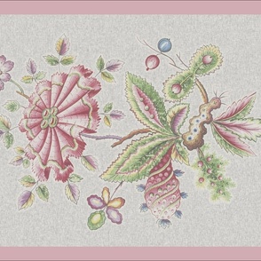 1700s Fancy Floral Tea Towel/Wall Hanging