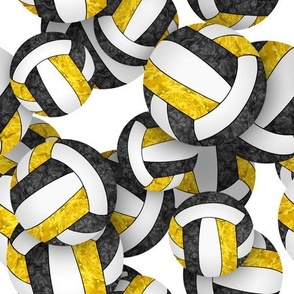  girly black gold volleyballs pattern