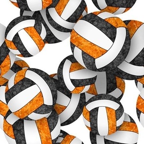  girly black orange volleyballs pattern