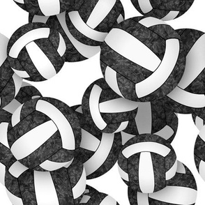 girly black white volleyballs pattern