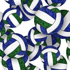  girly blue green volleyballs pattern