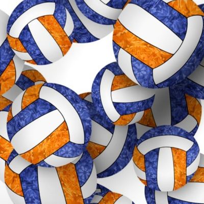  girly blue orange volleyballs pattern