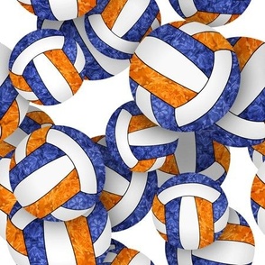  girly blue orange volleyballs pattern