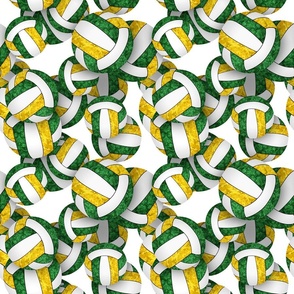 girly green gold volleyballs pattern