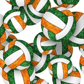 girly green orange volleyballs pattern