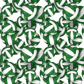 girly green white volleyballs pattern