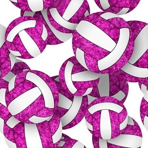 girly bright pink volleyballs pattern