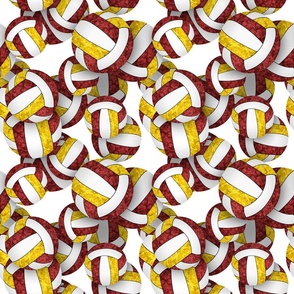 girly maroon gold volleyballs pattern