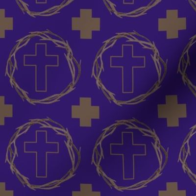 Lent Pattern Crown of Thorns with Crosses