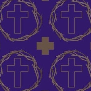 Lent Pattern Crown of Thorns with Crosses