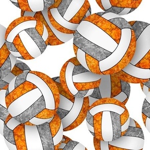 girly orange gray volleyballs pattern