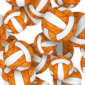 girly orange white volleyballs pattern