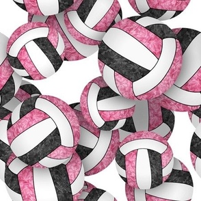 girly pink black volleyballs pattern