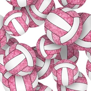 girly pink white volleyballs pattern