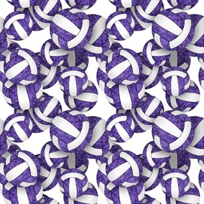 girly purple white volleyballs pattern