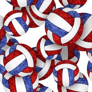  girly red white blue volleyballs pattern