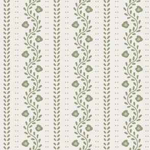 Samantha Floral Stripe green