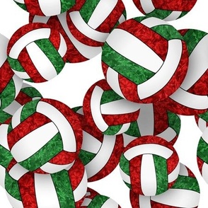 girly red green volleyballs pattern