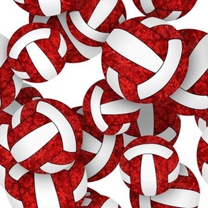 girly red white volleyballs pattern