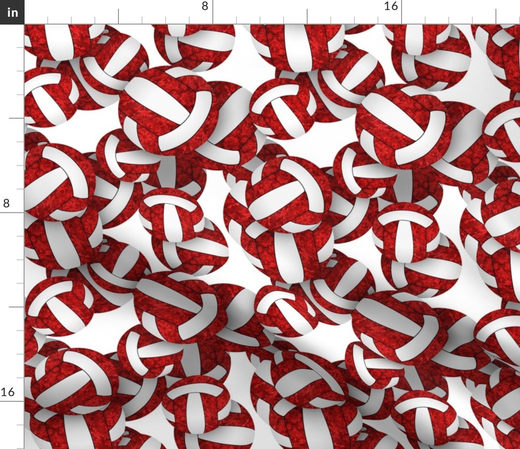 girly red white volleyballs pattern