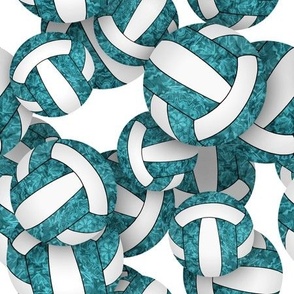 girly teal white volleyballs pattern