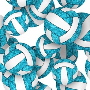girly turquoise white volleyballs pattern