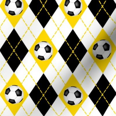 black gold white soccer sports argyle pattern